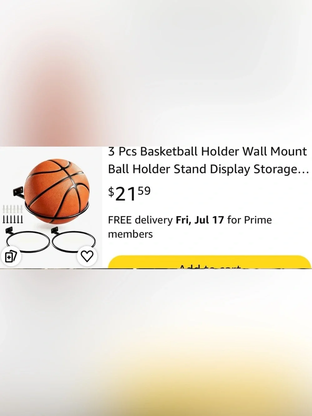 3 PACK — METAL WALL MOUNTING SPORTS-BALL DISPLAY STANDS